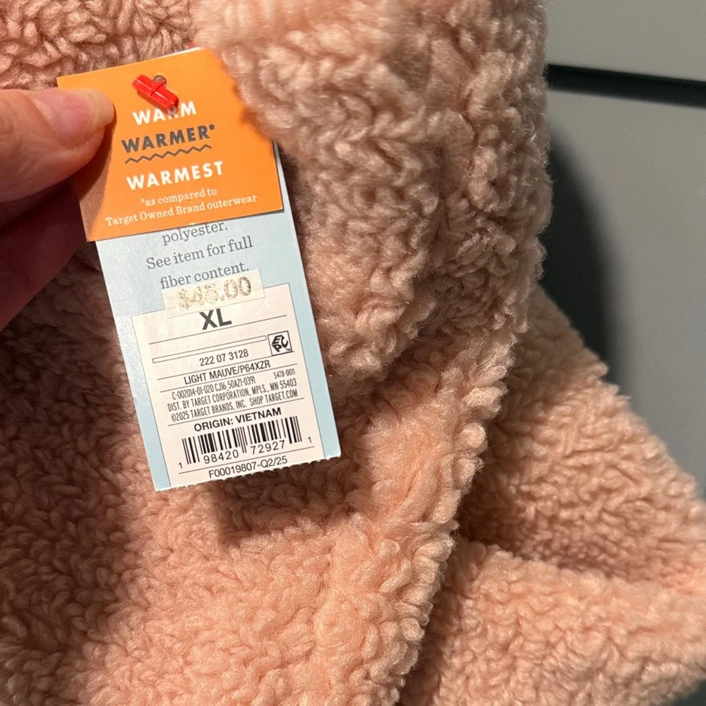 Cat & Jack Blush Pink Sherpa Jacket - Picture 3 of 3